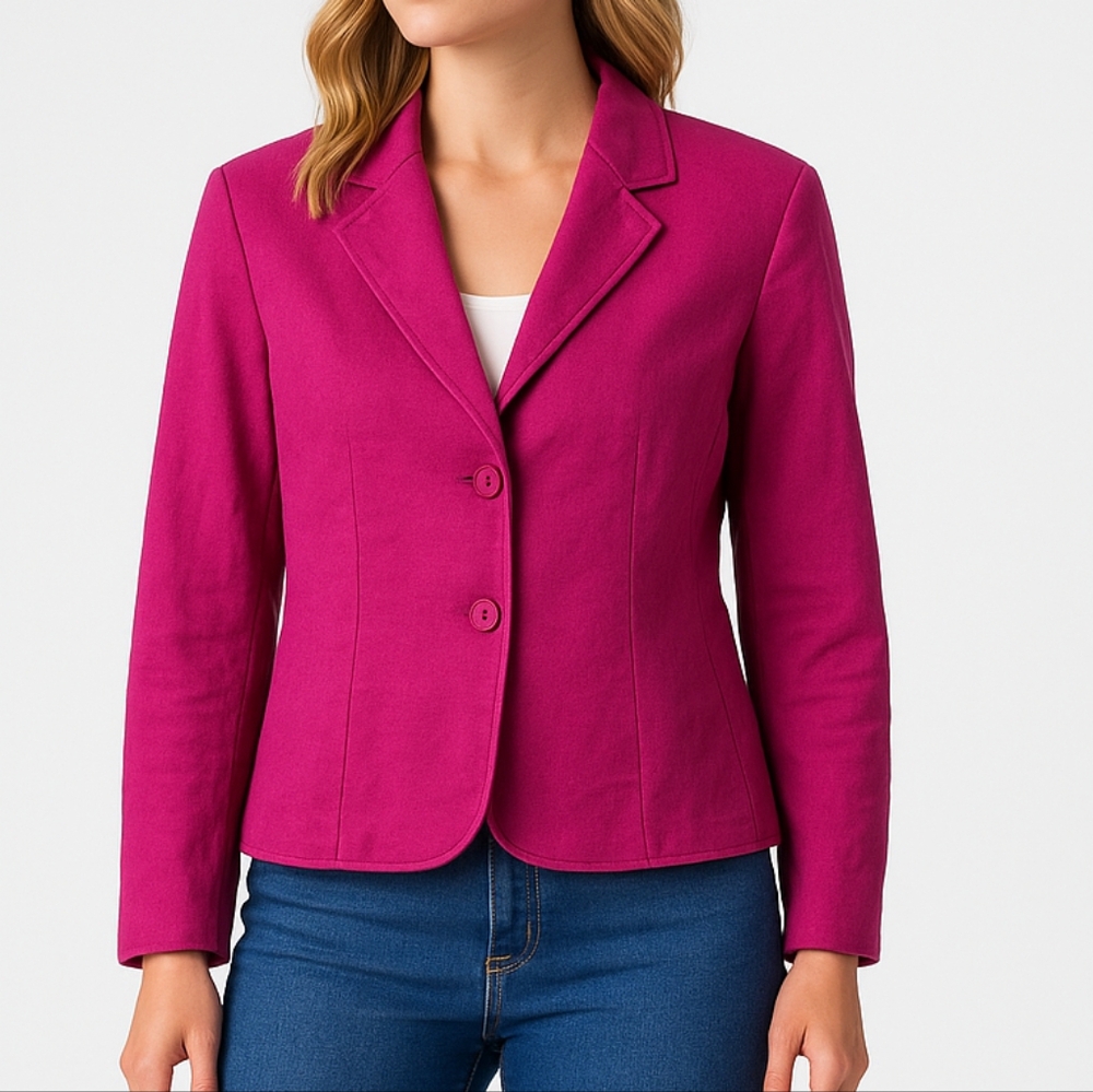 🌺 Finity Studio Women’s Pink Blazer Jacket Size 6 Made in USA (Ref 35)